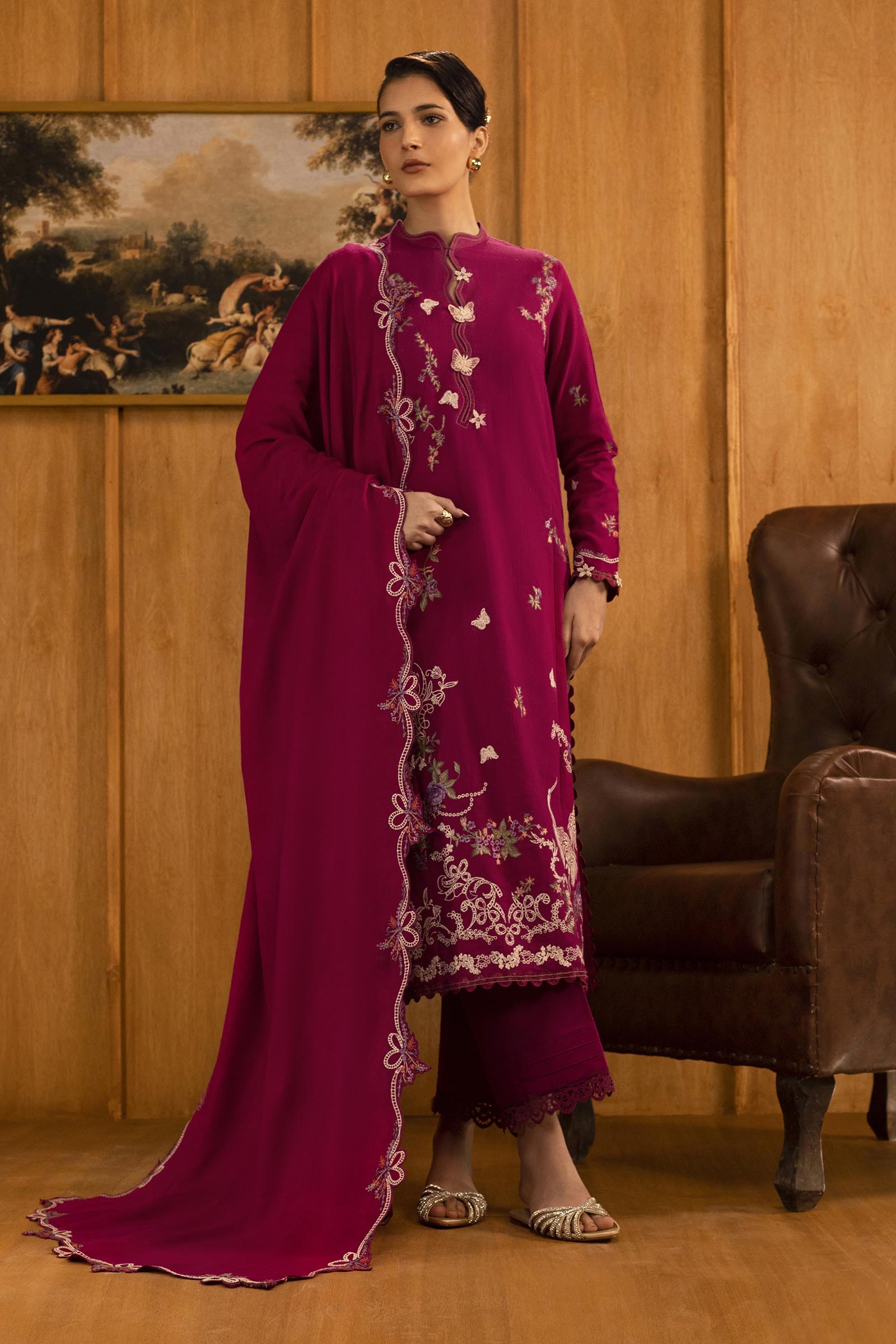 Sana Safinaz | Muzlin Winter 25 | 012A - Casual Dress - available at Maria Faisal in UK and USA.