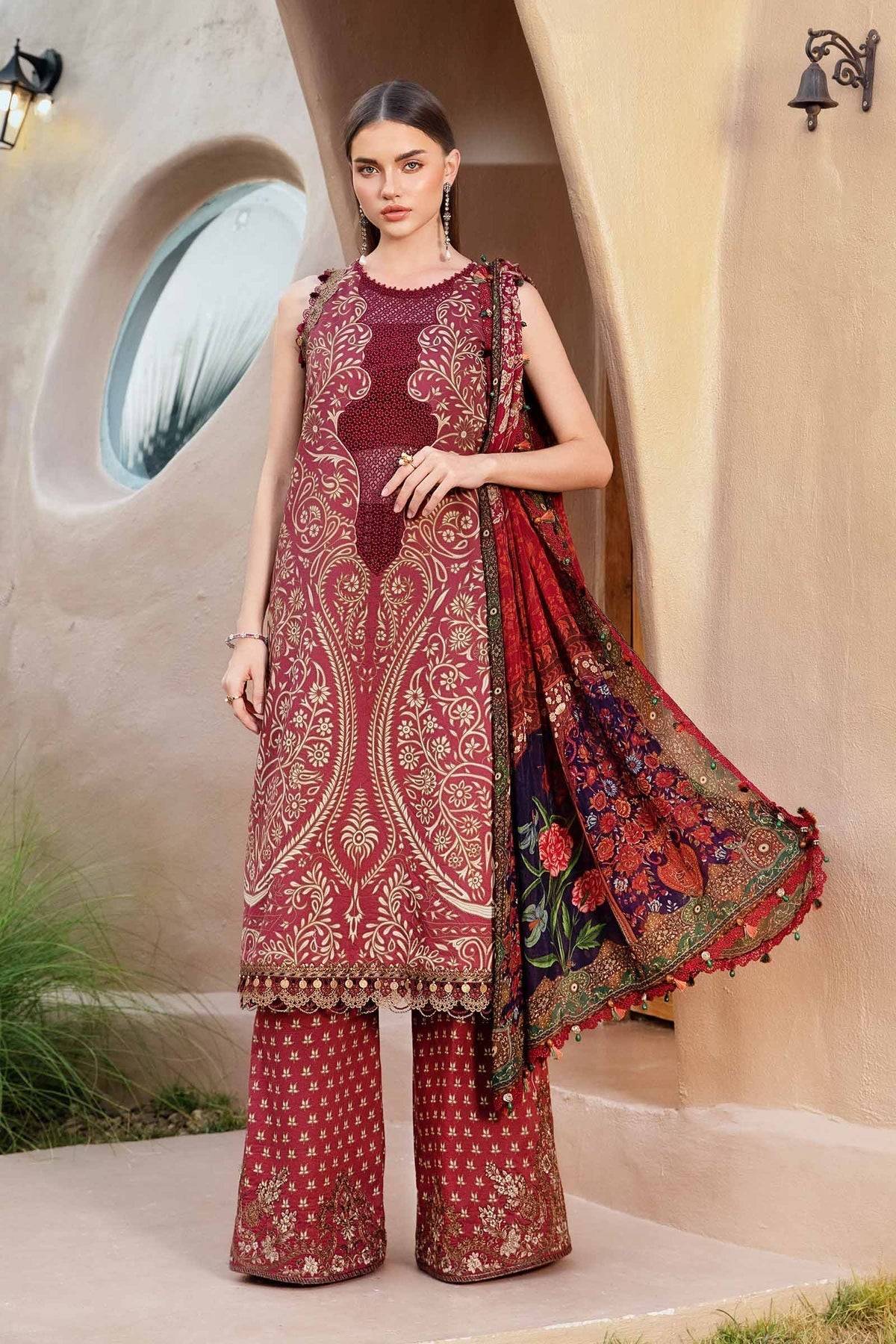 Maria B | M Prints 25 | MPT-2512-A by Maria Faisal - Registered Vendor of : Maria B - type : Ladies Clothes - 100% original wedding dresses