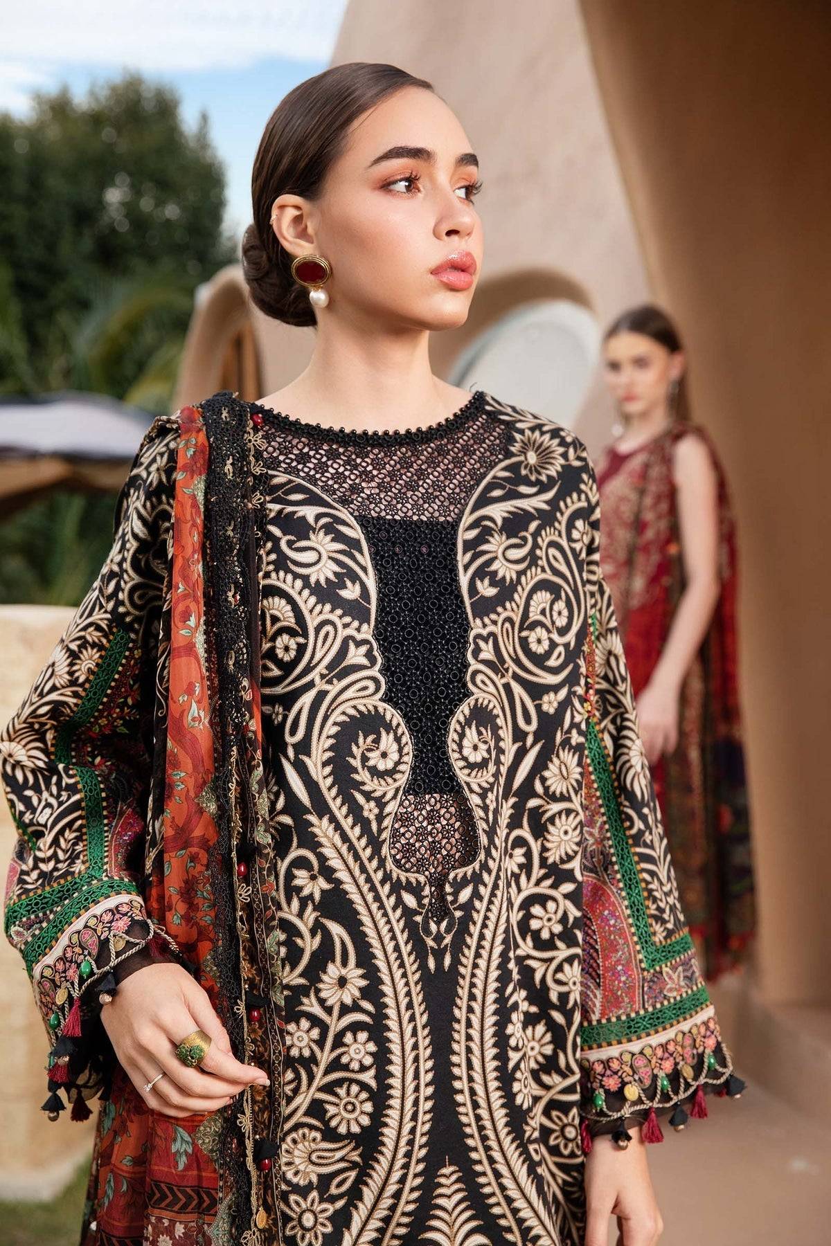Maria B | M Prints 25 | MPT-2512-B by Maria Faisal - Registered Vendor of : Maria B - type : Ladies Clothes - 100% original wedding dresses