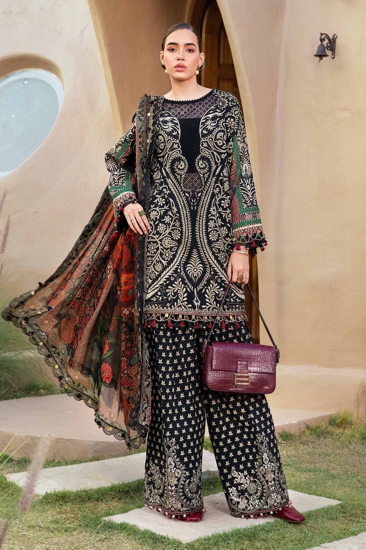 Maria B | M Prints 25 | MPT-2512-B by Maria Faisal - Registered Vendor of : Maria B - type : Ladies Clothes - 100% original wedding dresses