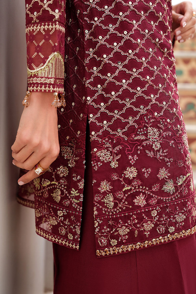 Cross Stitch | FW-25 RTW WEDDING EDIT-2 | CRIMSON CASCADE - Wedding Dress - available at Maria Faisal in UK and USA.