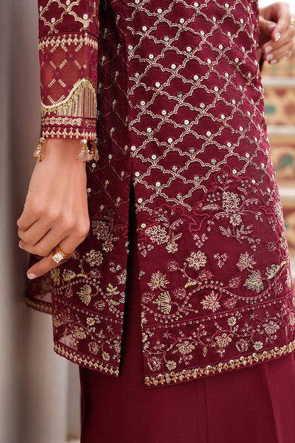 Cross Stitch | FW-25 RTW WEDDING EDIT-2 | CRIMSON CASCADE - Wedding Dress - available at Maria Faisal in UK and USA.