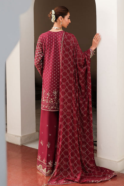 Cross Stitch | FW-25 RTW WEDDING EDIT-2 | CRIMSON CASCADE - Wedding Dress - available at Maria Faisal in UK and USA.
