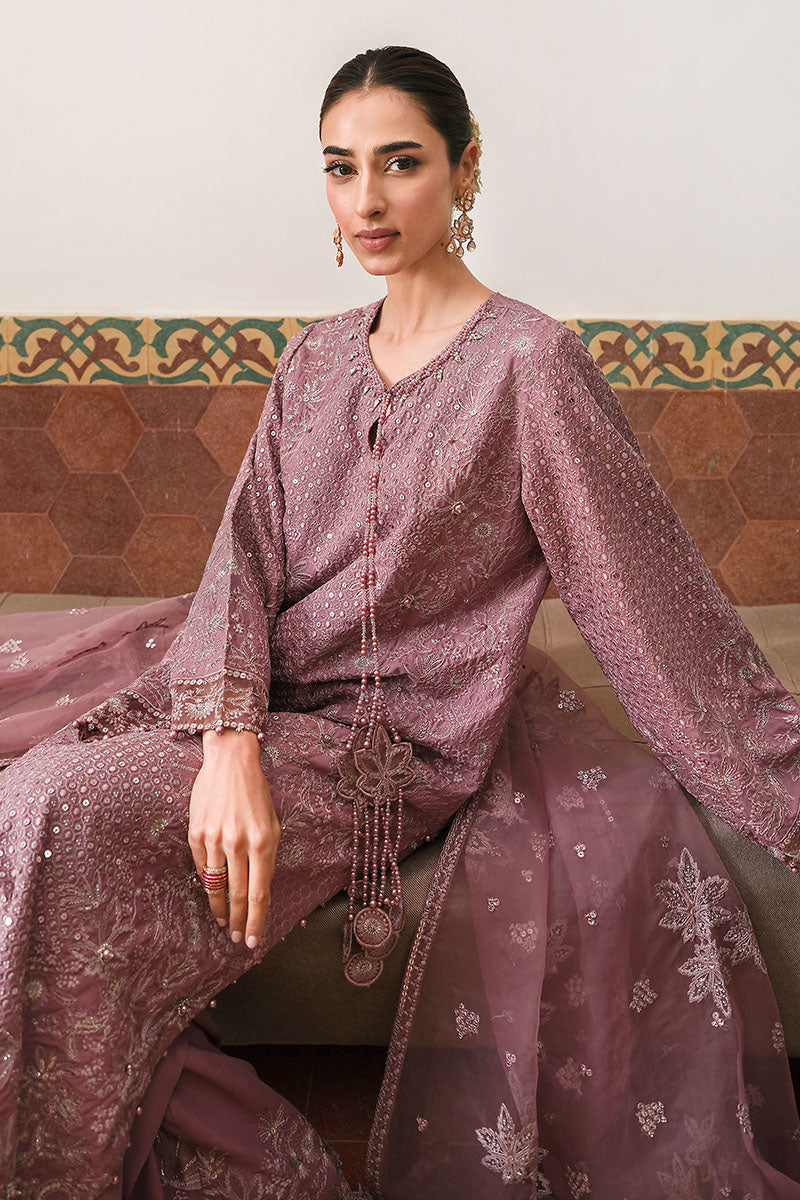 Cross Stitch | FW-25 RTW WEDDING EDIT-2 | MYSTIC AMETHYST - Wedding Dress - available at Maria Faisal in UK and USA.