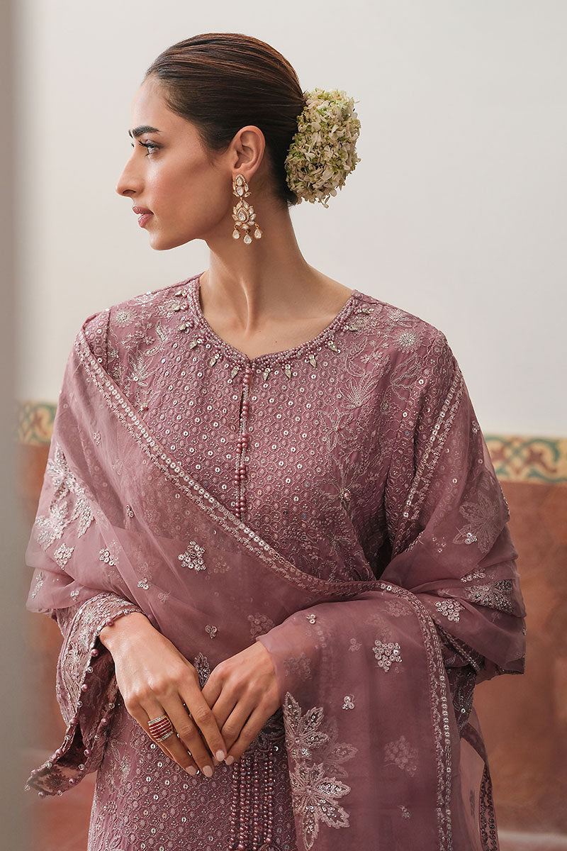 Cross Stitch | FW-25 RTW WEDDING EDIT-2 | MYSTIC AMETHYST - Wedding Dress - available at Maria Faisal in UK and USA.
