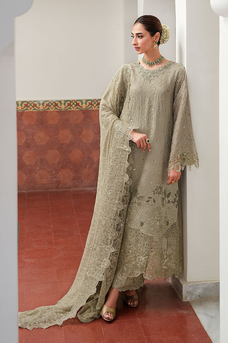 Cross Stitch | FW-25 RTW WEDDING EDIT-2 | ASHEN DREAM - Wedding Dress - available at Maria Faisal in UK and USA.