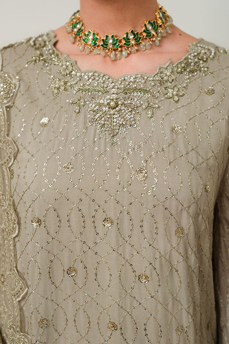Cross Stitch | FW-25 RTW WEDDING EDIT-2 | ASHEN DREAM - Wedding Dress - available at Maria Faisal in UK and USA.
