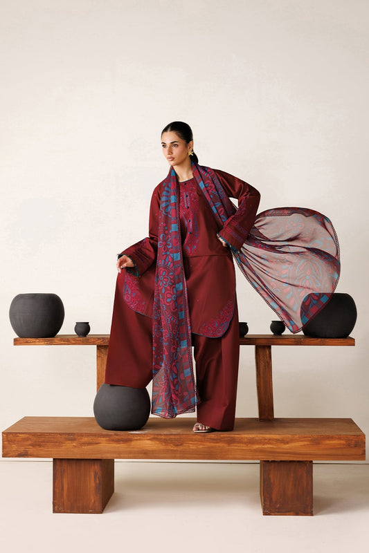 Farasha | Summer Melody 26 | Cherry Charm - Casual Dress - available at Maria Faisal in UK and USA.
