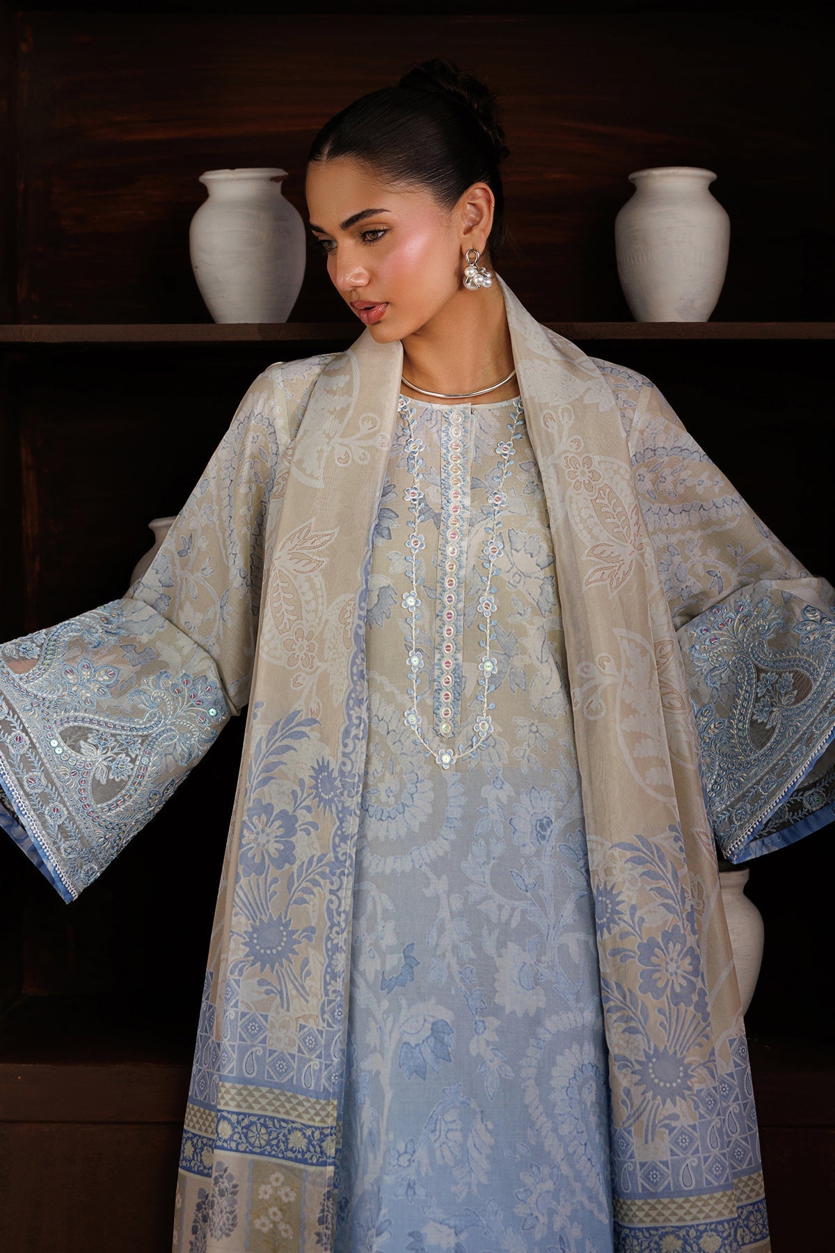Baroque | Luxury Summer Pret | UF-4524 - Luxury Dress - available at Maria Faisal in UK and USA.