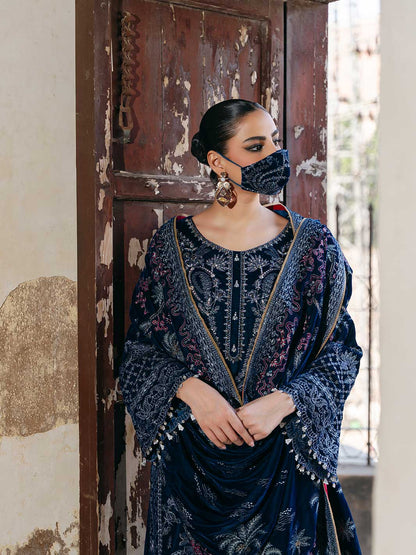 Flossie | Siara Velvet Formals | V-106 - A - Ladies Clothes - Maria Faisal