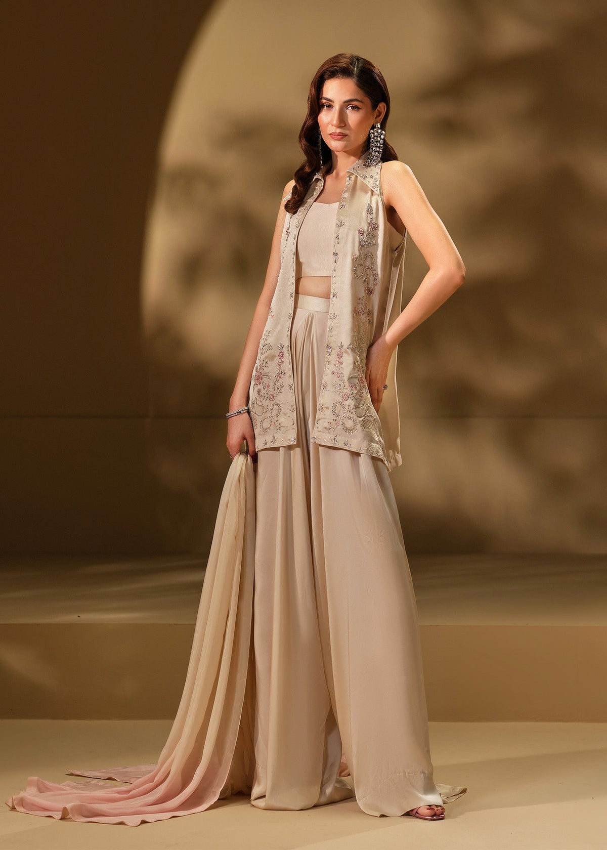 Mahum Asad | The Shadow Line | Silhouette - Formal Dress - available at Maria Faisal in UK and USA.