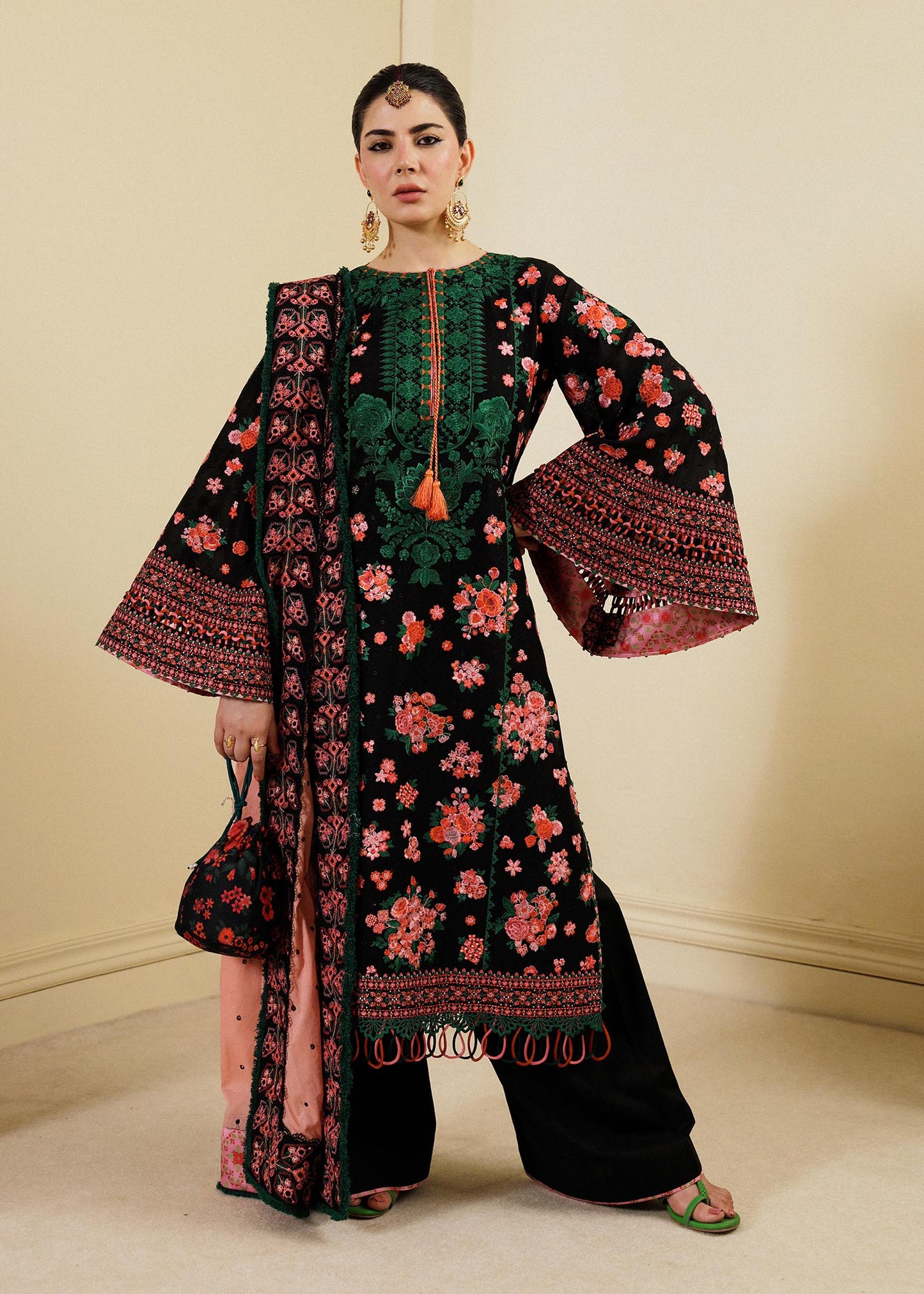 Hussain Rehar | Lawn SS 2023 | Noir - Ladies Clothes - Maria Faisal