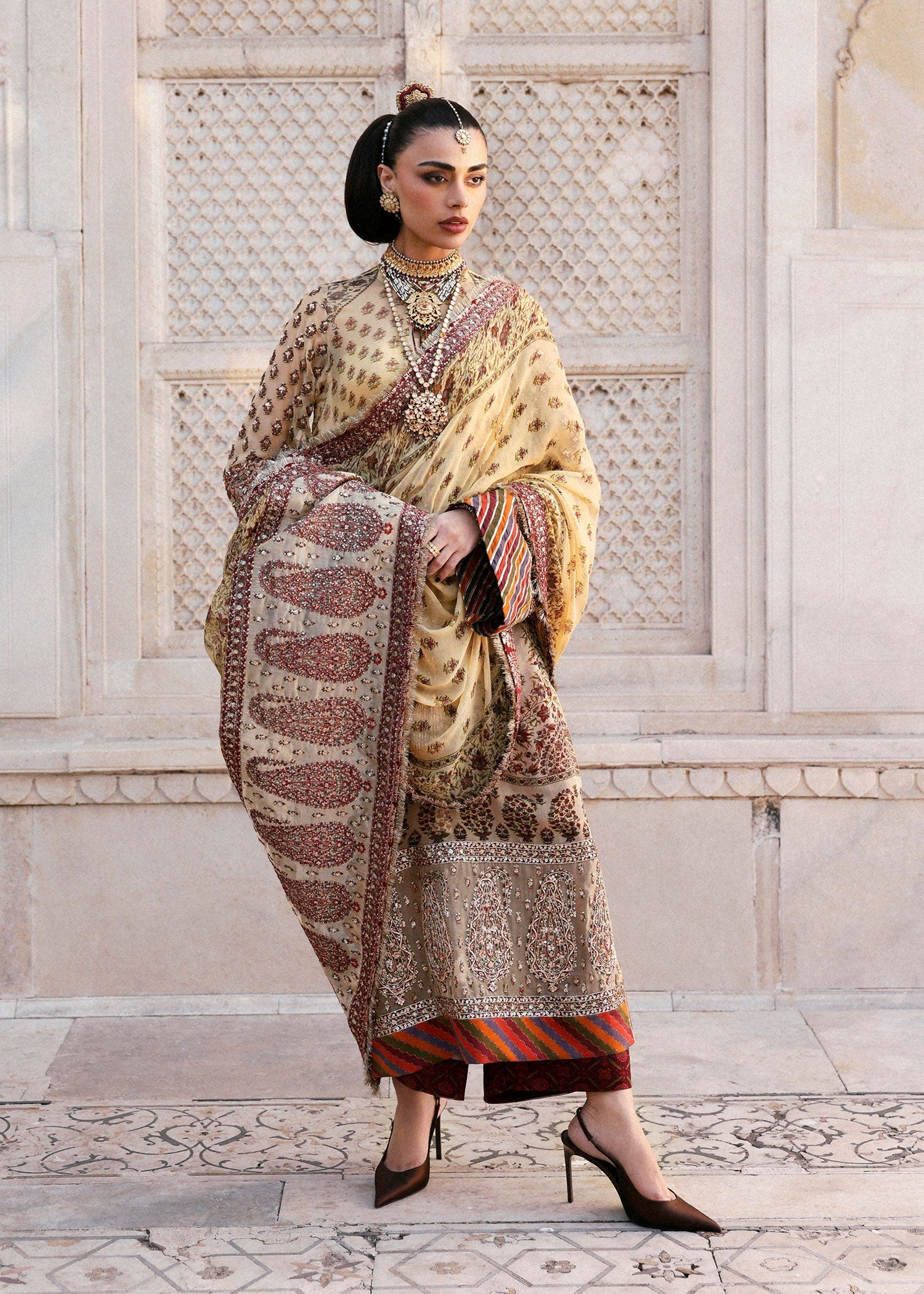 Hussain Rehar | Luxury Pret AW 25 | Marigale - Formal Dress - available at Maria Faisal in UK and USA.
