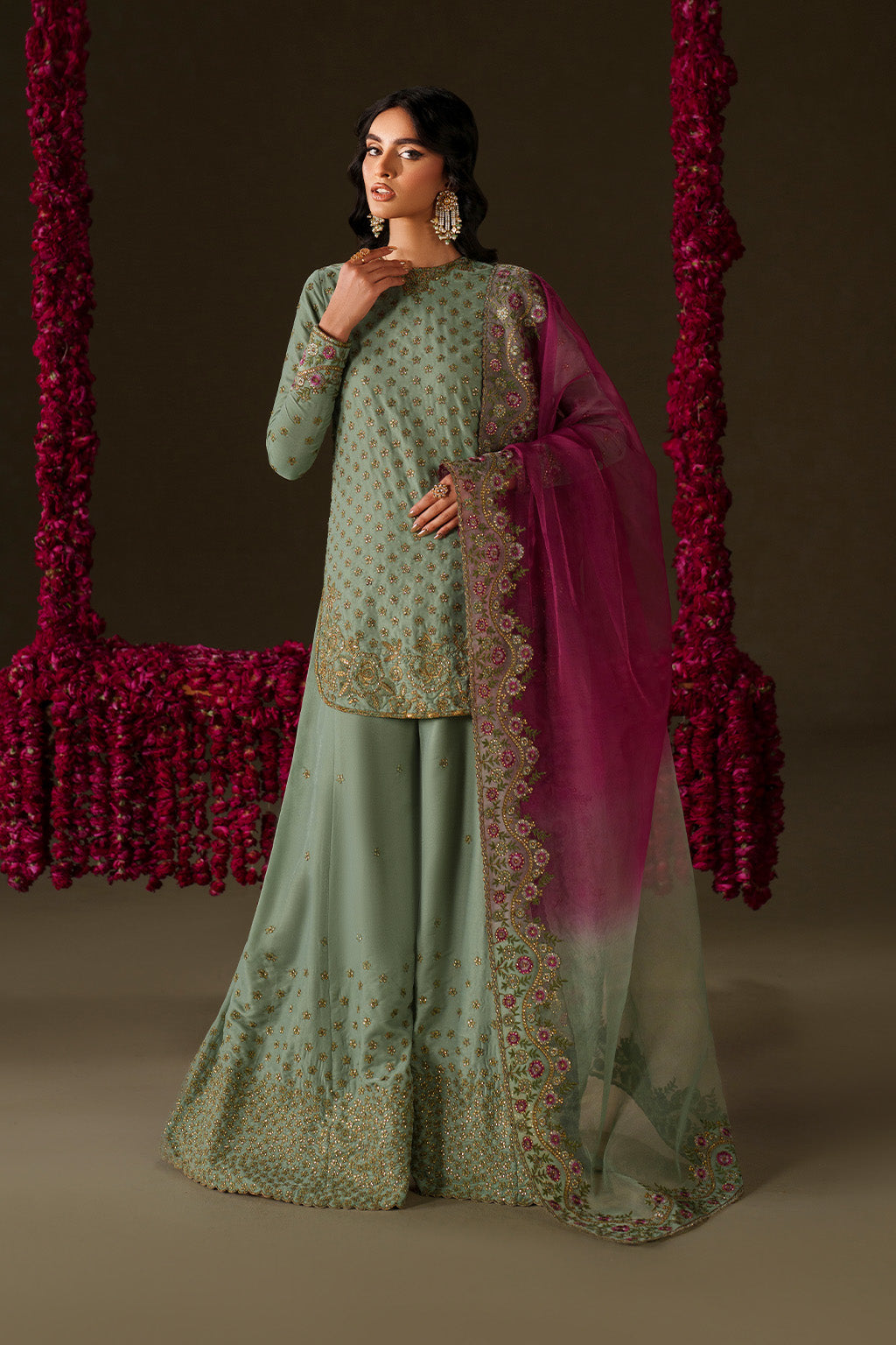 Iznik | Velvet 25 | IV-73 Embroidered Velvet - Formal Dress - available at Maria Faisal in UK and USA.