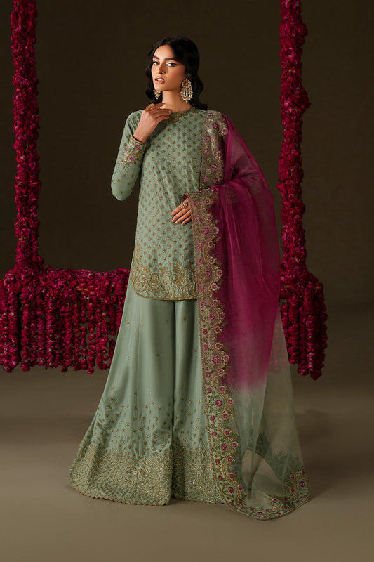 Iznik | Velvet 25 | IV-73 Embroidered Velvet - Formal Dress - available at Maria Faisal in UK and USA.