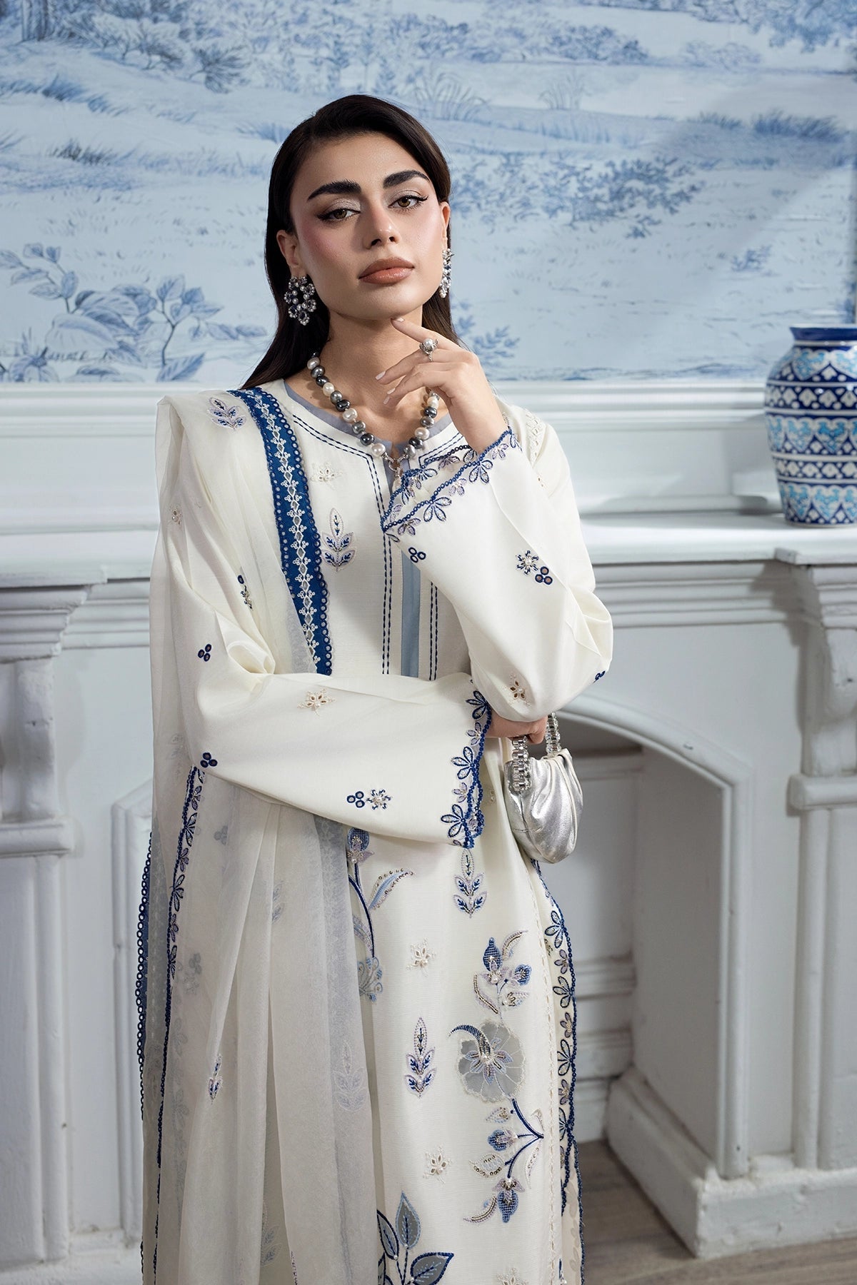 Rangrasiya | Lumeire Silk | Luna - Luxury Dress - available at Maria Faisal in UK and USA.