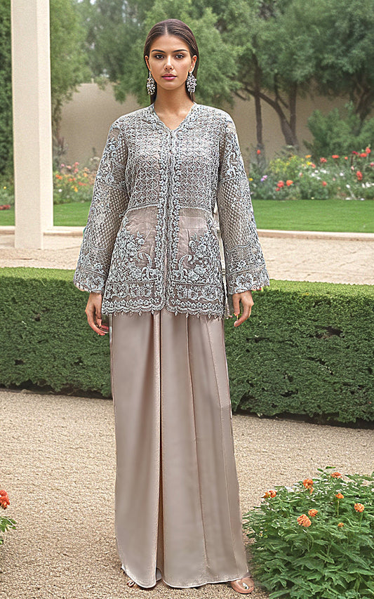 Threads and Motifs | Formal Dresses 25 | Embroidered Jacket With Skirt - Ladies Clothes - Maria Faisal