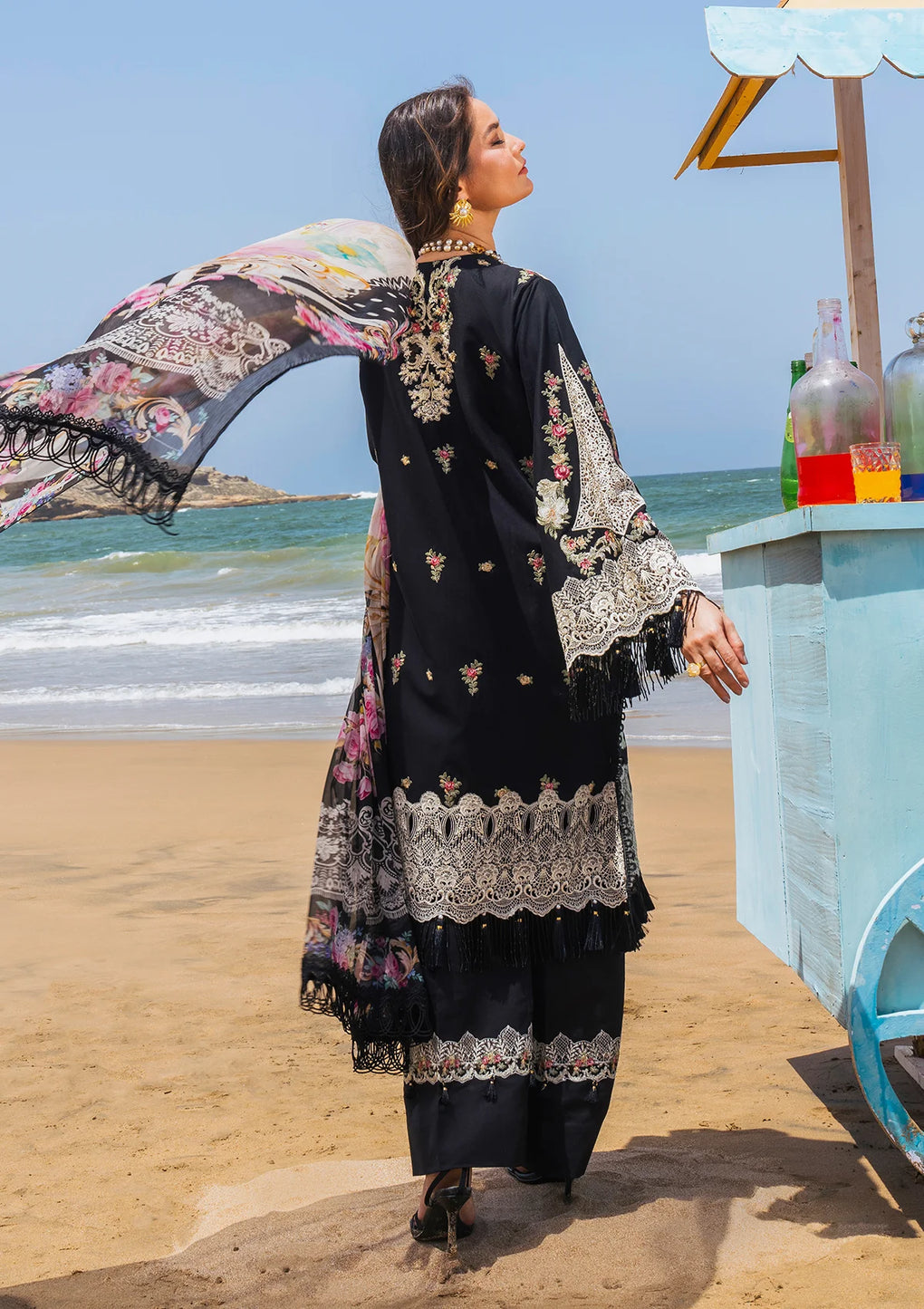 Elaf Premium | Hai Kuch Festive Lawn 24 | EHK-09 Nafees - Designer Dress with Intricate embroidery and embellishments. Shop elegent wedding dress at Maria Faisal.