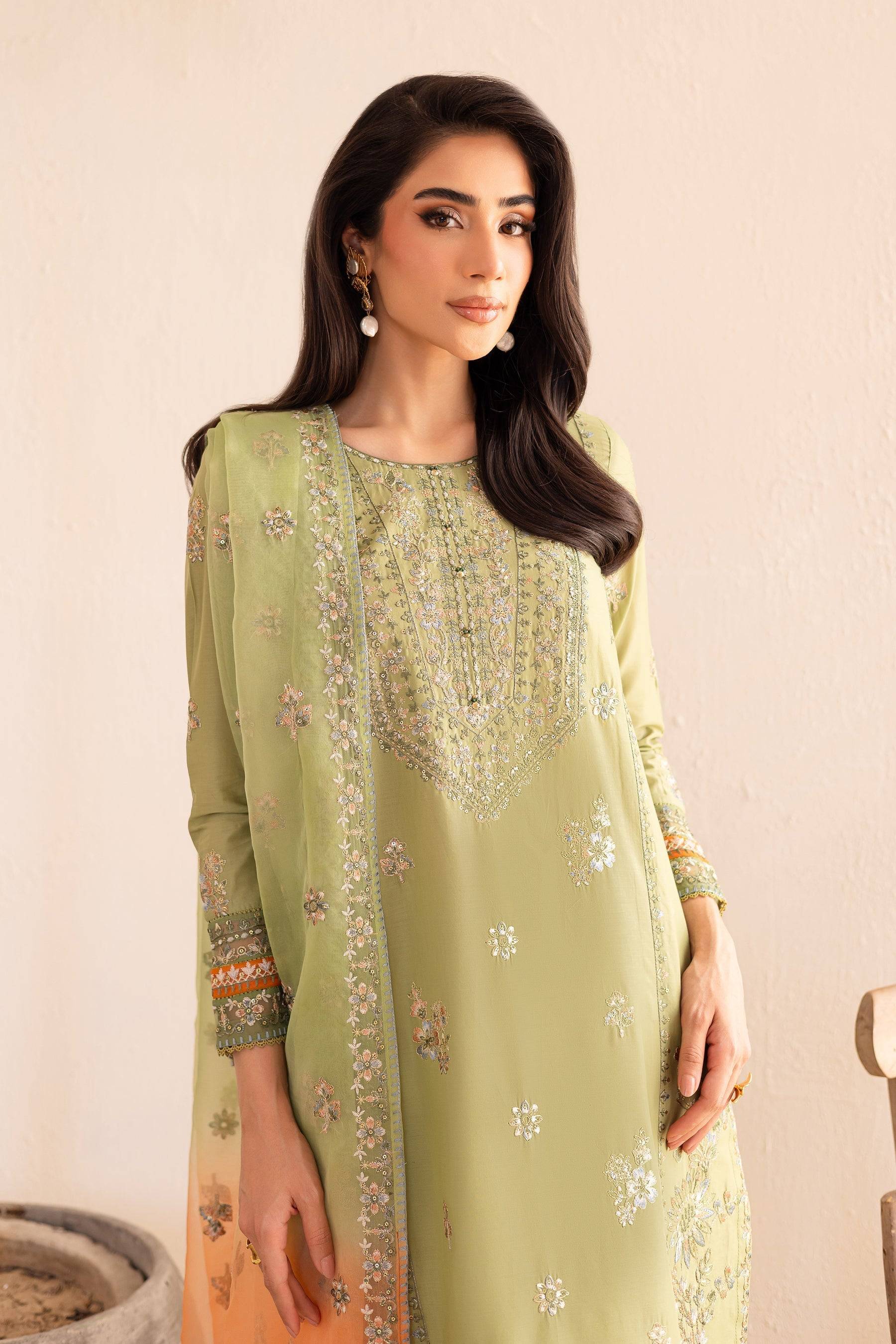 Batik | Nyra Embroidered Summer Solids | Citrus Glow by Maria Faisal - Registered Vendor of : Batik - type : Ladies Clothes - 100% original wedding dresses