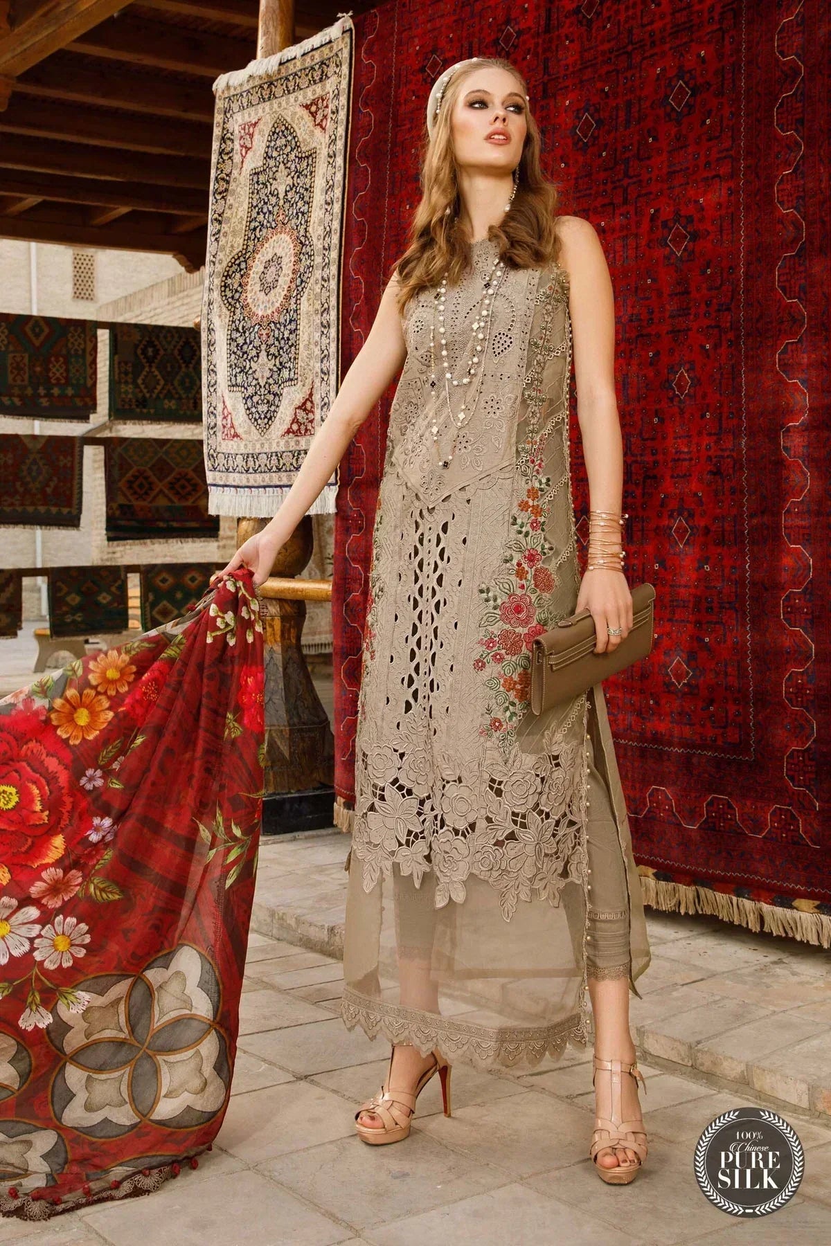 Maria B | Luxury Lawn | D-2313-A - Ladies Clothes - Maria Faisal