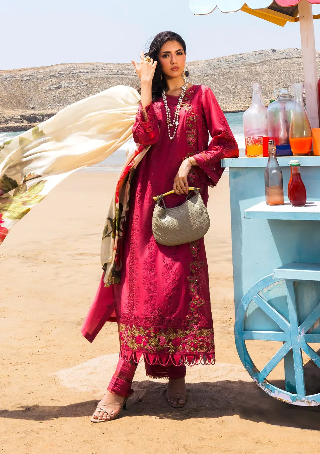 Elaf Premium | Hai Kuch Festive Lawn 24 | EHK-05 Naaz - Designer Dress with Intricate embroidery and embellishments. Shop elegent wedding dress at Maria Faisal.