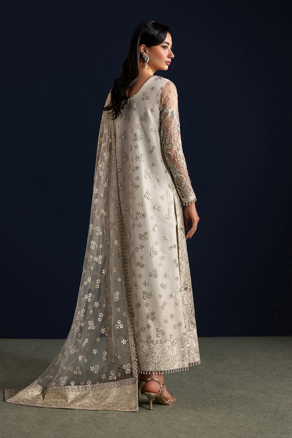 Baroque | Formals Collection | EMBROIDERED NET UF-4448 - Formal Dress - available at Maria Faisal in UK and USA.