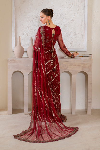 Iznik | Chinnon Chiffon | CC-49 Embroidered Net - Ladies Clothes - Maria Faisal
