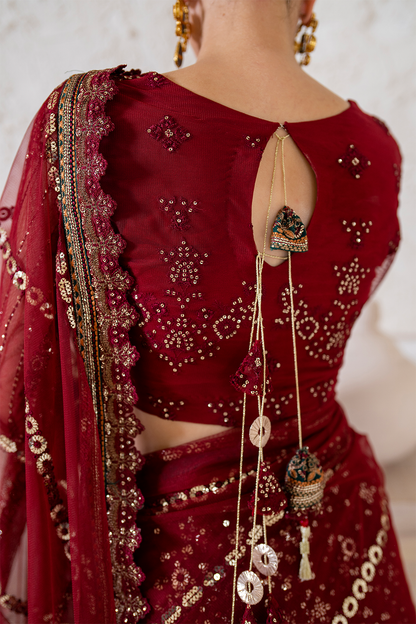 Iznik | Chinnon Chiffon | CC-49 Embroidered Net - Ladies Clothes - Maria Faisal