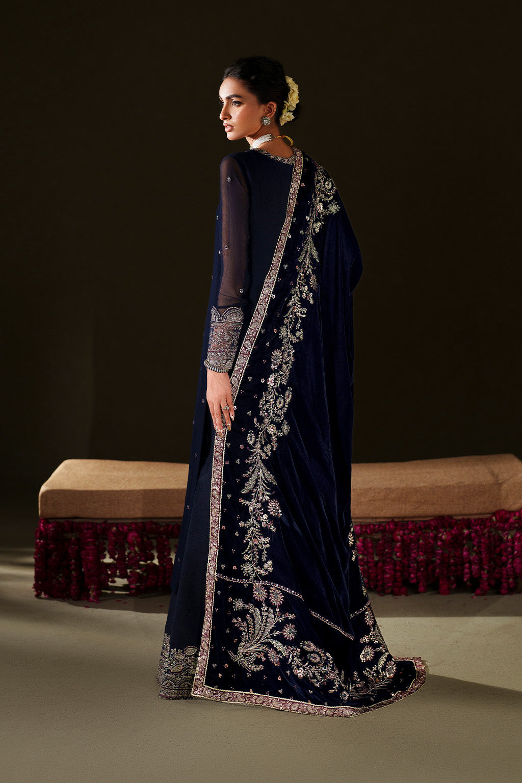 Iznik | Velvet 25 | IV-76 Embroidered Velvet - Formal Dress - available at Maria Faisal in UK and USA.