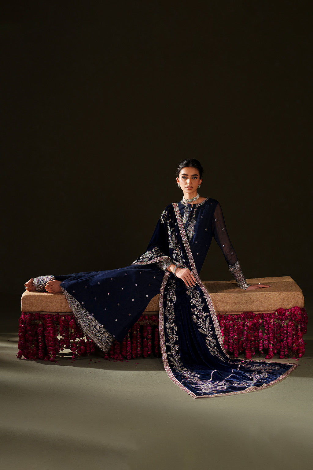 Iznik | Velvet 25 | IV-76 Embroidered Velvet - Formal Dress - available at Maria Faisal in UK and USA.