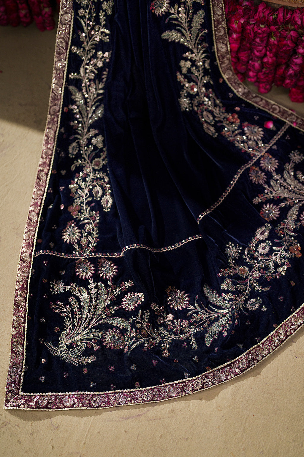 Iznik | Velvet 25 | IV-76 Embroidered Velvet - Formal Dress - available at Maria Faisal in UK and USA.