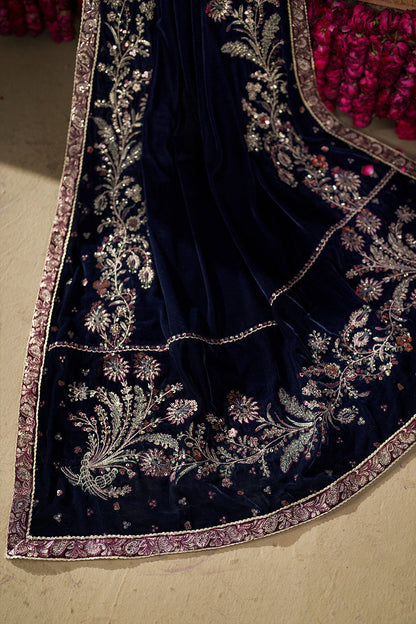Iznik | Velvet 25 | IV-76 Embroidered Velvet - Formal Dress - available at Maria Faisal in UK and USA.