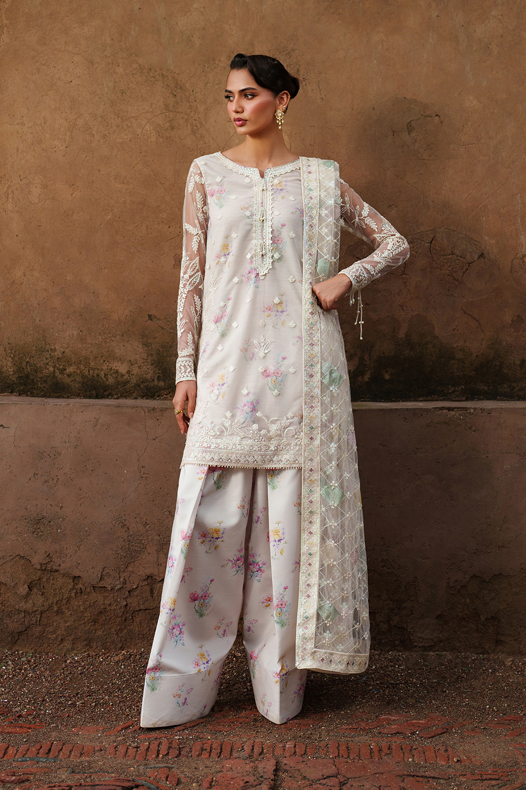 Iznik | Festive Formal | UE-534 Embroidered Net - Ladies Clothes - Maria Faisal