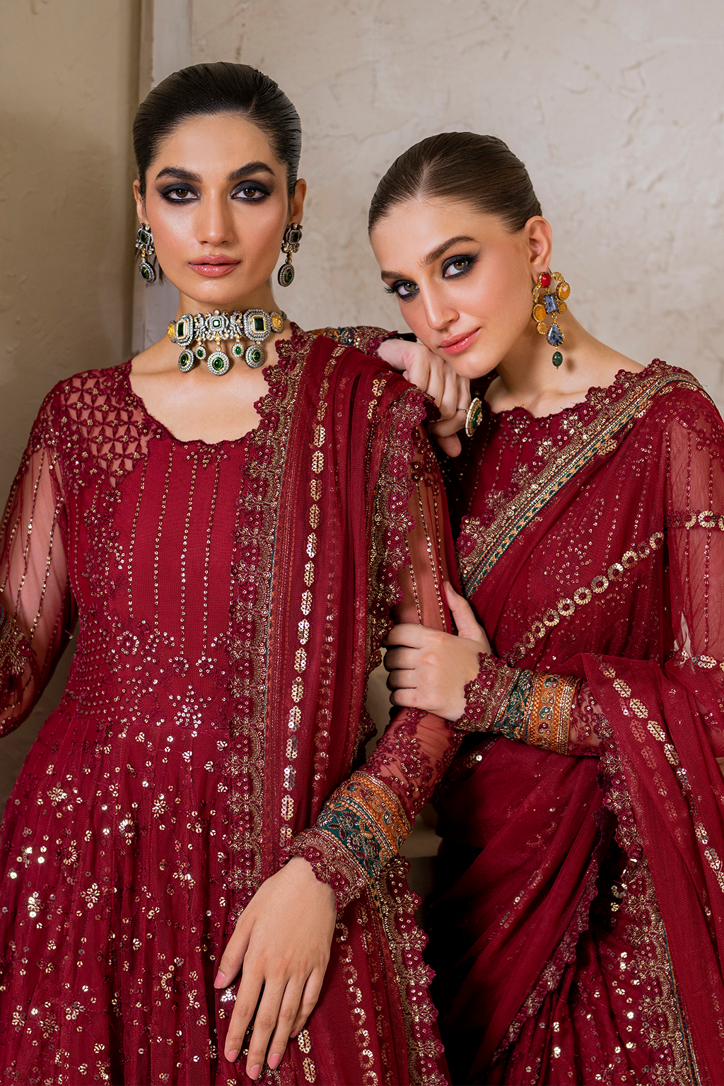 Iznik | Chinnon Chiffon | CC-49 Embroidered Net - Ladies Clothes - Maria Faisal