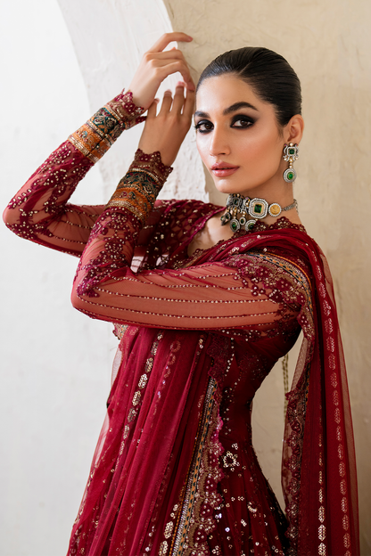 Iznik | Chinnon Chiffon | CC-49 Embroidered Net - Ladies Clothes - Maria Faisal