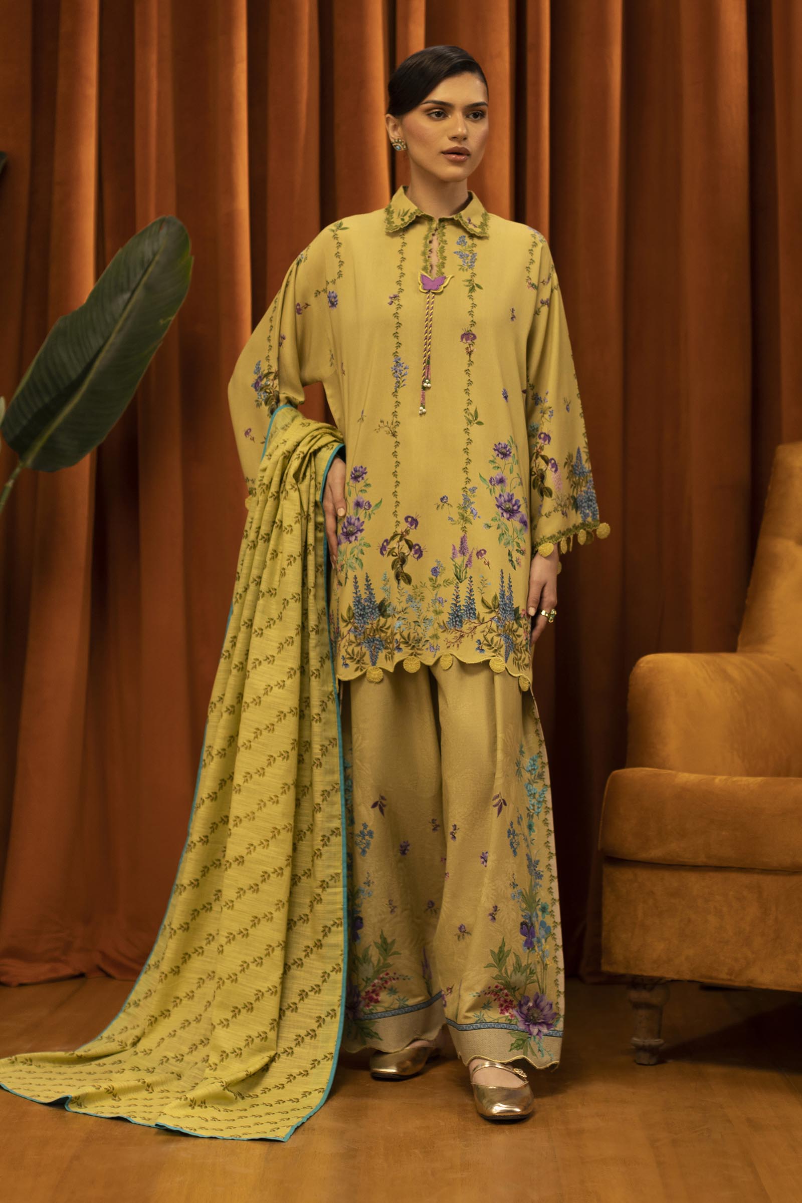 Sana Safinaz | Muzlin Winter 25 | 013A - Casual Dress - available at Maria Faisal in UK and USA.