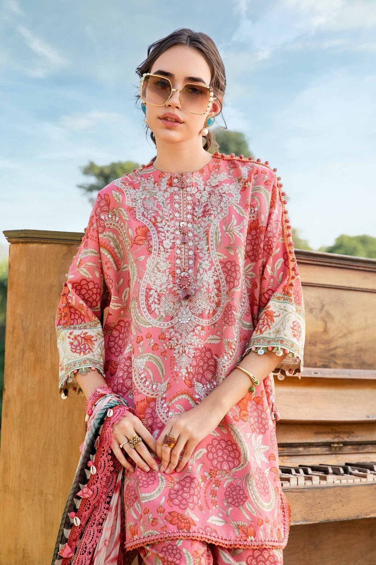 Maria B | M Prints 25 | MPT-2513-A by Maria Faisal - Registered Vendor of : Maria B - type : Ladies Clothes - 100% original wedding dresses
