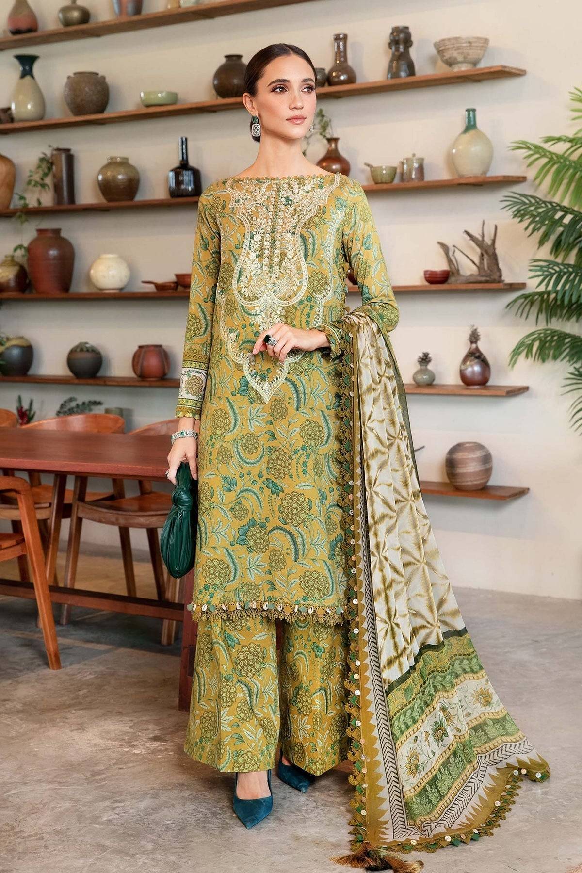 Maria B | M Prints 25 | MPT-2513-B by Maria Faisal - Registered Vendor of : Maria B - type : Ladies Clothes - 100% original wedding dresses