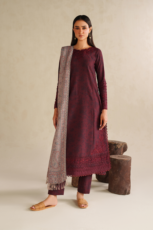 Iznik | Winter Chapter 25 | UE-590 Printed Khaddar - Casual Dress - available at Maria Faisal in UK and USA.