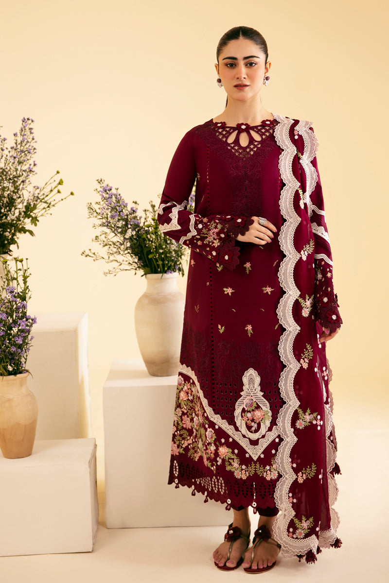 Qalamkar | Qlinekari Luxury Lawn | SQ-11 ZENAL - Designer Dress with Intricate embroidery and embellishments. Shop elegent wedding dress at Maria Faisal.