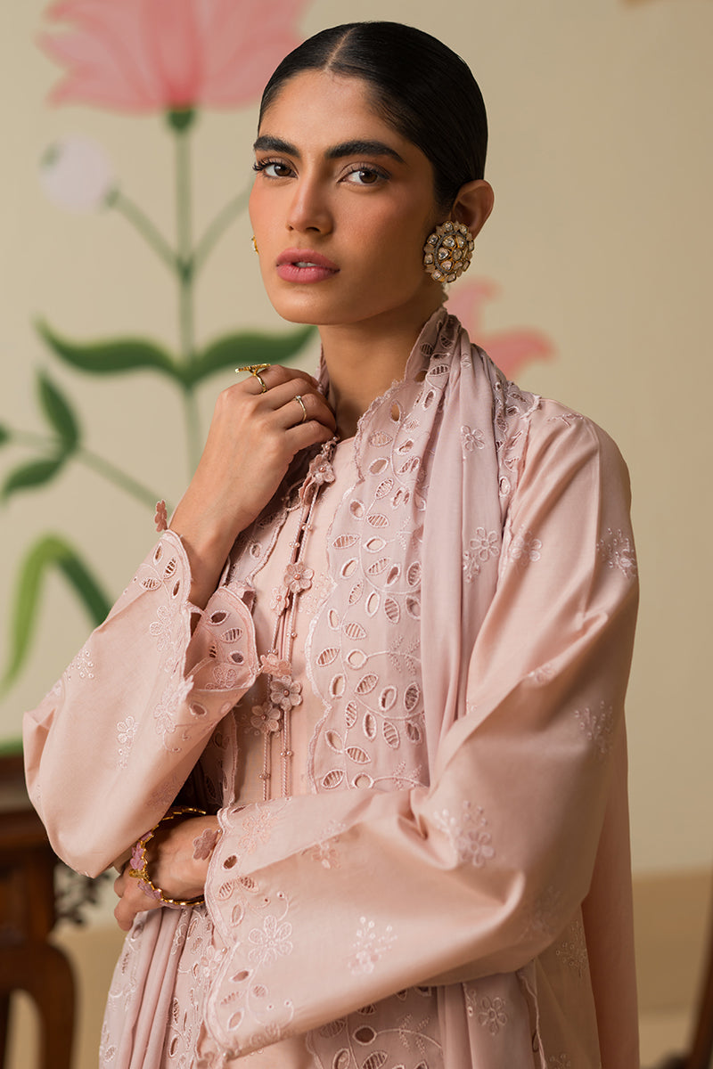 Cross Stitch | Chikankari Lawn 25 | PALE MAUVE - Ladies Clothes 