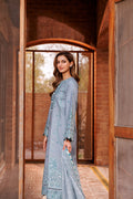 Farasha | Dastoor Embroidered Lawn SS24 | BERYL GREY - Waniyas
