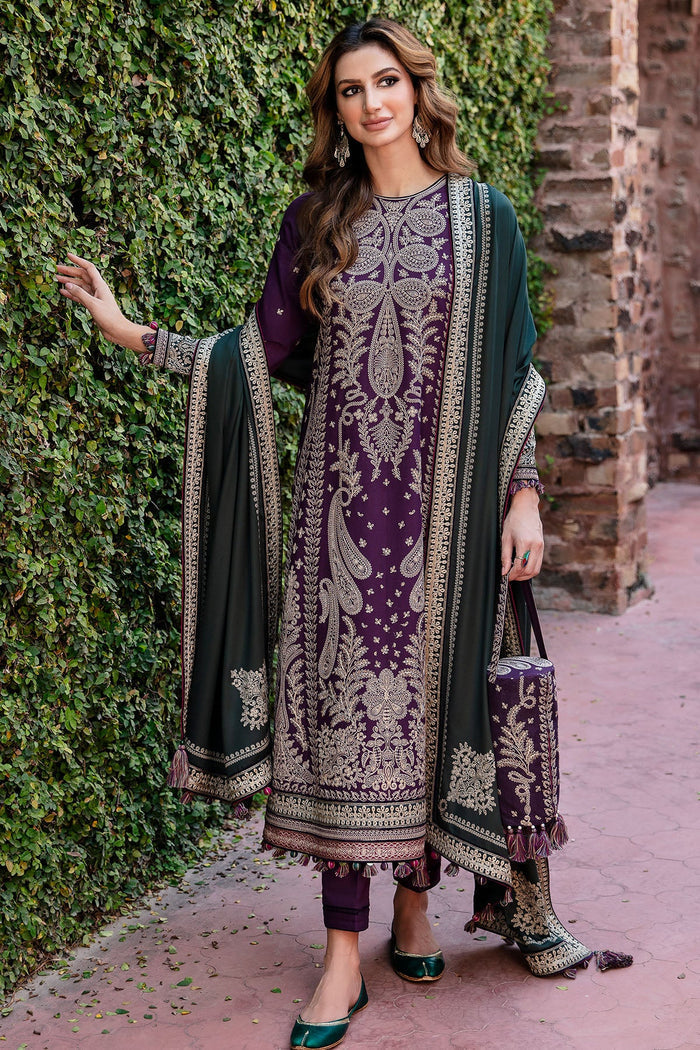 Jazmin | Winter Edition 24 | SLUB KHADDAR-DW23-D4 - Designer Dress with Intricate embroidery and embellishments. Shop elegent wedding dress at Maria Faisal.