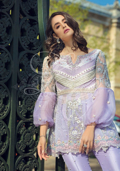 Layla Chatoor | Luxury Pret | Top With Bootcut Pants - Luxury Dress - available at Maria Faisal in UK and USA.