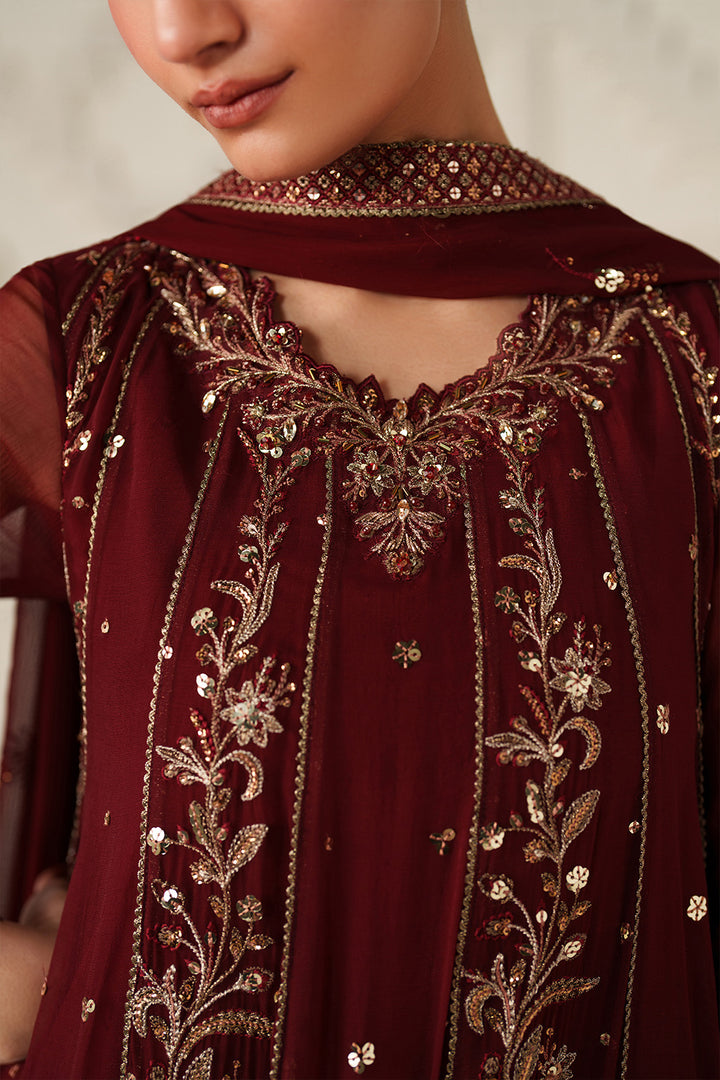 Iznik | Chinon Chiffon | UE-622 - Dress - available at Maria Faisal in UK and USA.