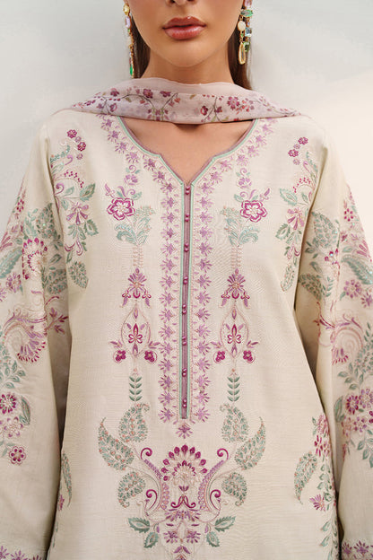 Baroque | Formals Collection | EMBROIDERED RAW SILK UF-4385 - Formal Dress - available at Maria Faisal in UK and USA.