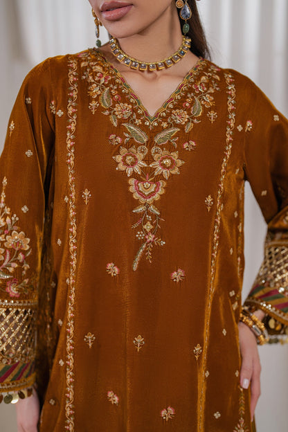 Baroque | Jahanara Luxury Velvet 24 | UF-761 - Designer Dress with Intricate embroidery and embellishments. Shop elegent wedding dress at Maria Faisal.