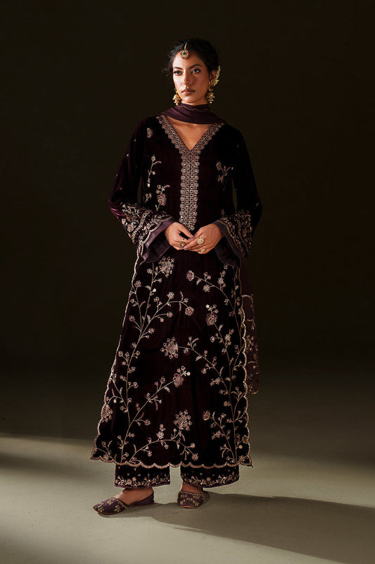 Iznik | Velvet 25 | IV-70 Embroidered Velvet - Formal Dress - available at Maria Faisal in UK and USA.