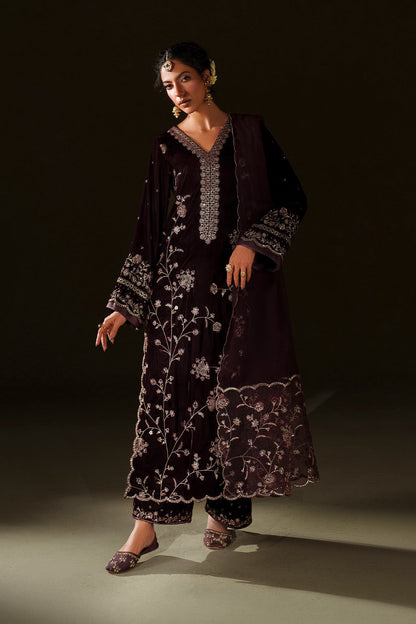 Iznik | Velvet 25 | IV-70 Embroidered Velvet - Formal Dress - available at Maria Faisal in UK and USA.