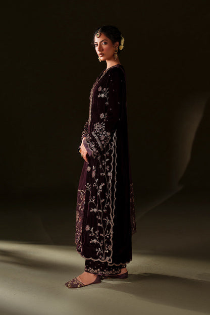 Iznik | Velvet 25 | IV-70 Embroidered Velvet - Formal Dress - available at Maria Faisal in UK and USA.